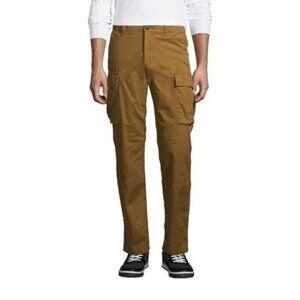 NEW Lands' End Men's 40x32 Antique Bronze Cargo Pants Stretched * Self hem*